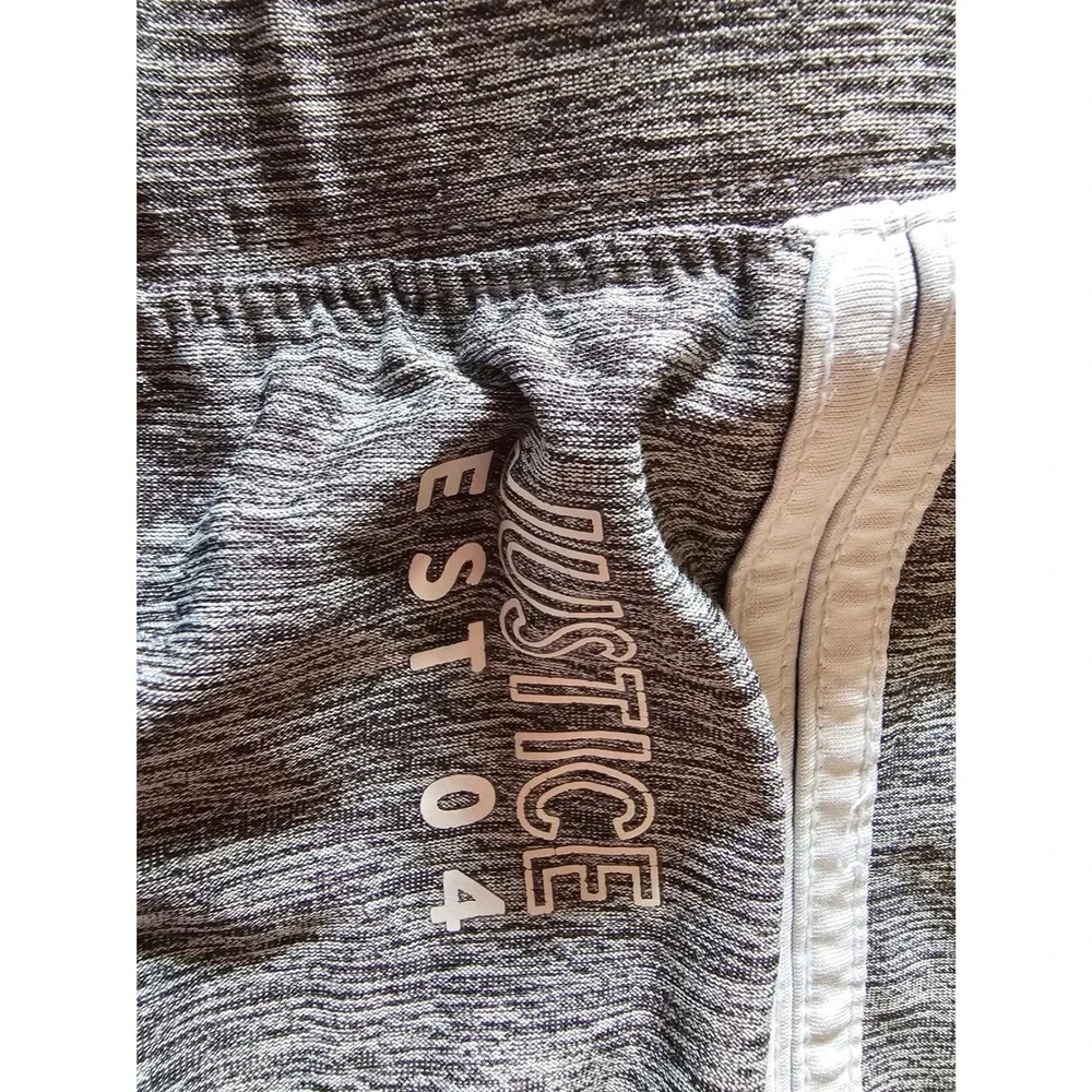Justice Girls Gray Heather Space Dye Dolphin Active Shorts Size L 12/14 6071798